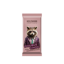 Heilemann Double Choc Edelvollmilch-Schokolade in Waschbär - #maskedchocolate